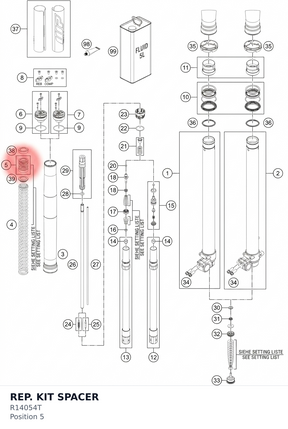 Diagram preview: REP. KIT SPACER (R14054T)