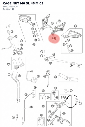 Diagram preview: CAGE NUT M6 SL 4MM          03 (60003095000)
