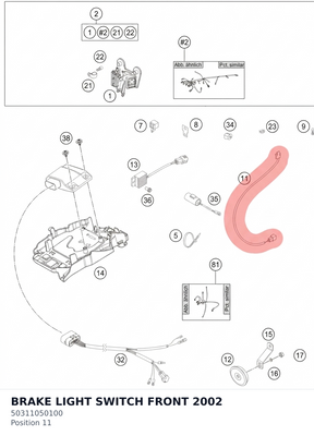 Diagram preview: BRAKE LIGHT SWITCH FRONT 2002 (50311050100)