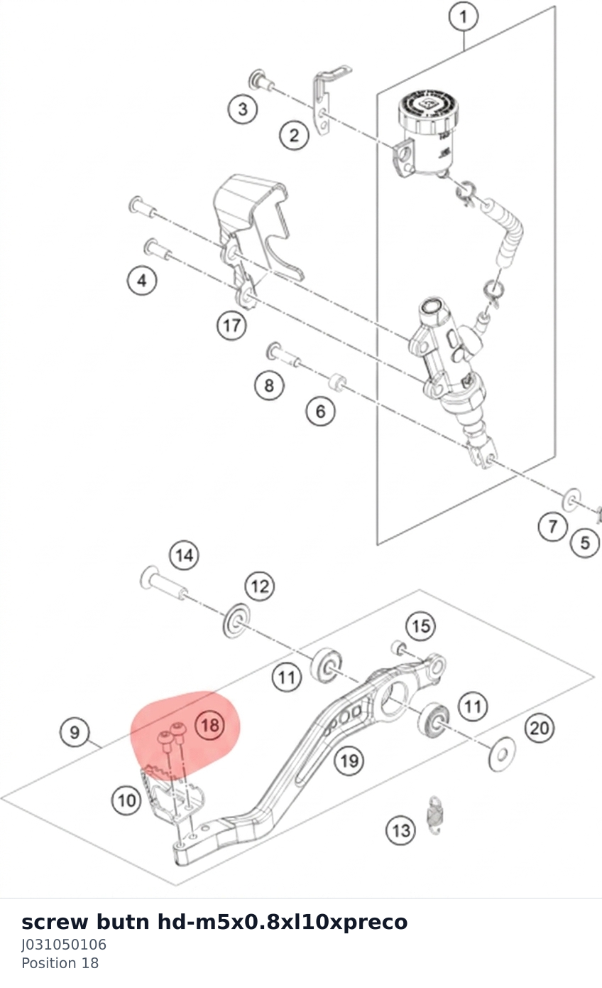 Diagram preview: screw butn hd-m5x0.8xl10xpreco (J031050106)