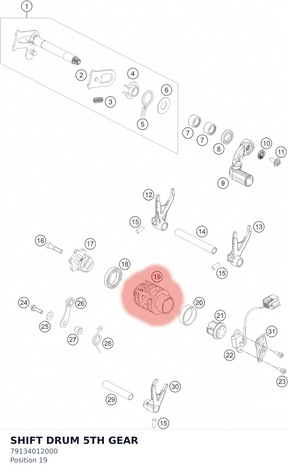 Diagram preview: SHIFT DRUM 5TH GEAR (79134012000)