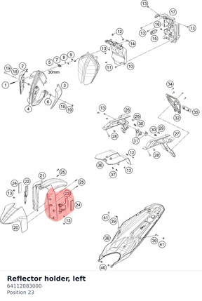 Diagram preview: Reflector holder, left (64112083000)