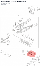 Diagram preview: HH COLLAR SCREW  M6X45    TX30 (C0000250604500)