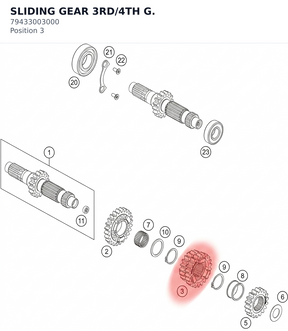 Diagram preview: SLIDING GEAR 3RD/4TH G. (79433003000)
