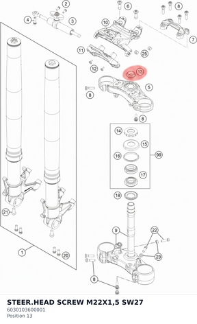 Diagram preview: STEER.HEAD SCREW M22X1,5 SW27 (6030103600001)
