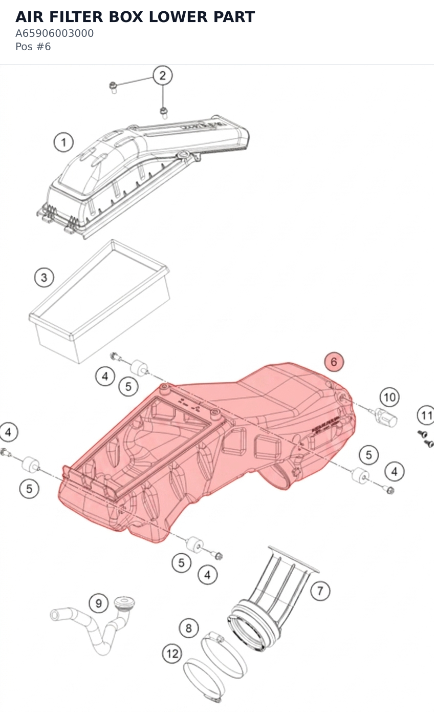 Diagram preview: AIR FILTER BOX LOWER PART (A65906003000)