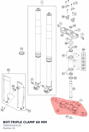 Diagram preview: BOT.TRIPLE CLAMP  60 MM (7650103103133)