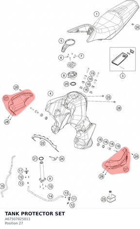Diagram preview: TANK PROTECTOR SET (A67507025011)
