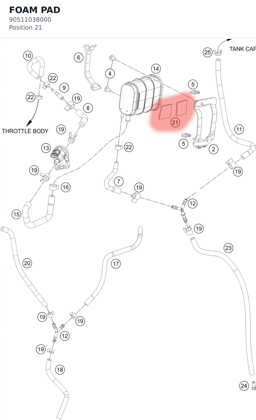 Diagram preview: FOAM PAD (90511038000)
