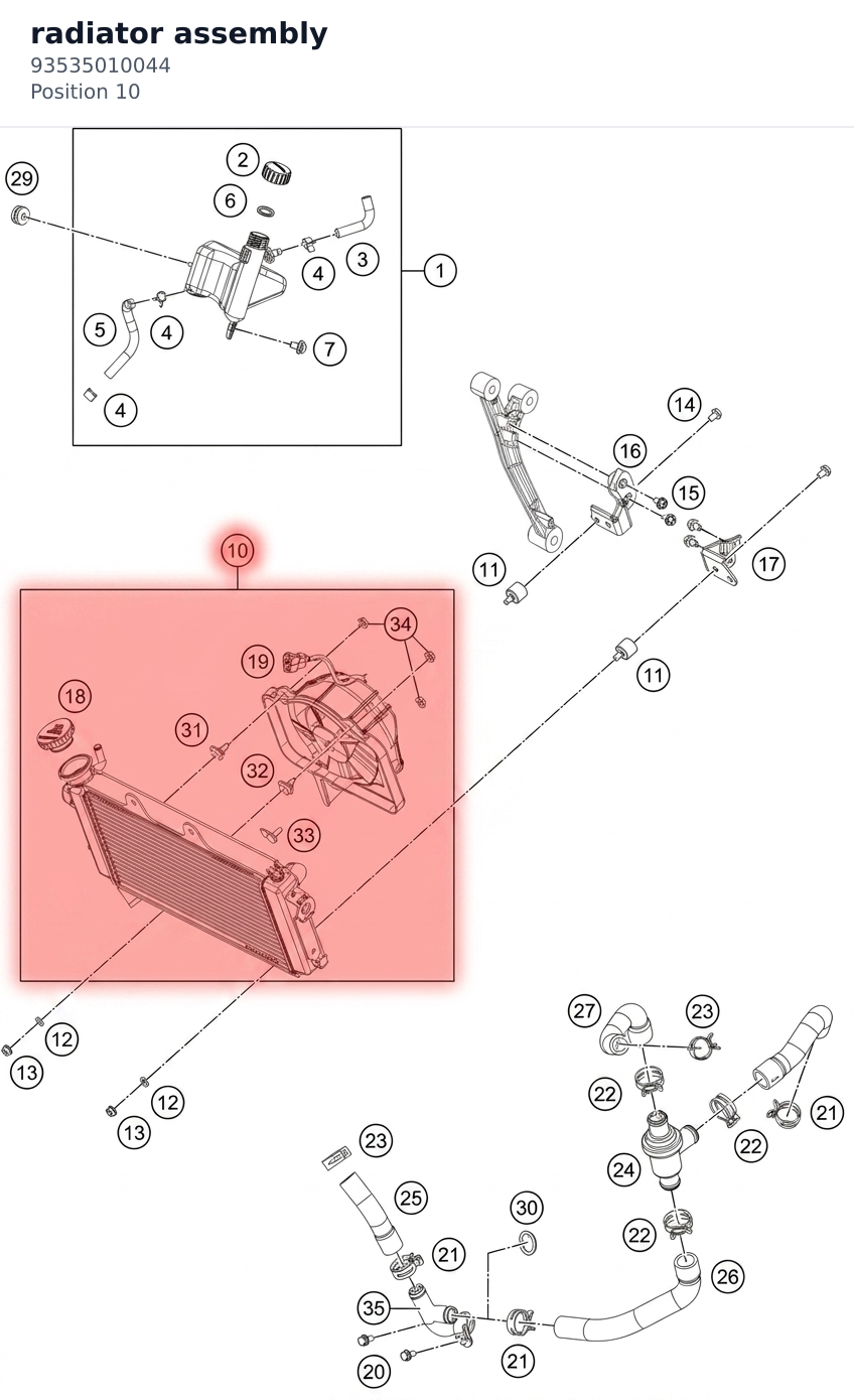 Diagram preview: radiator assembly (93535010044)