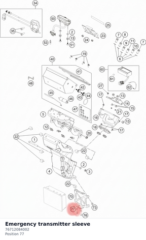 Diagram preview: Emergency transmitter sleeve (76712084002)