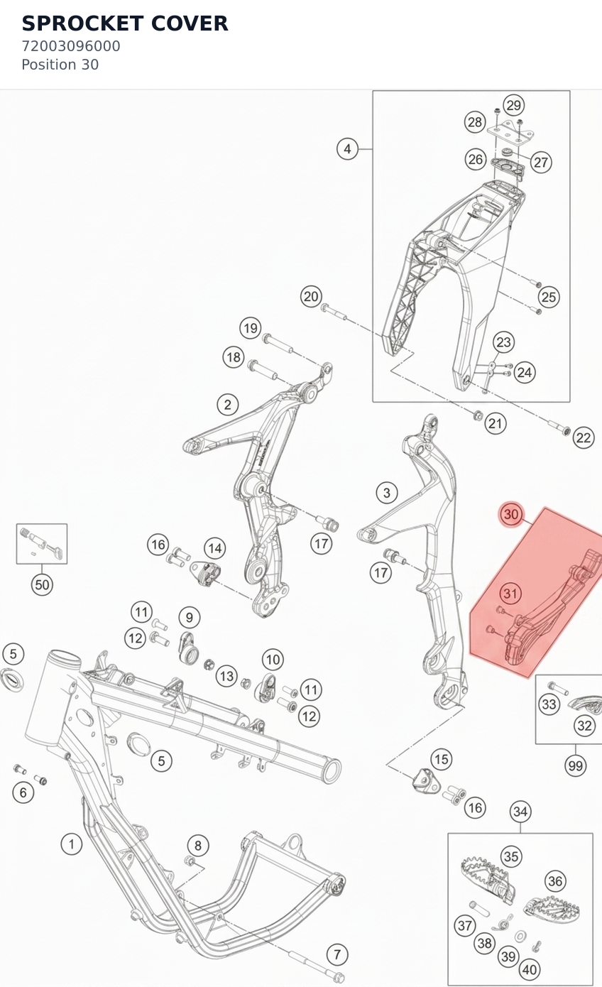 Diagram preview: SPROCKET COVER (72003096000)
