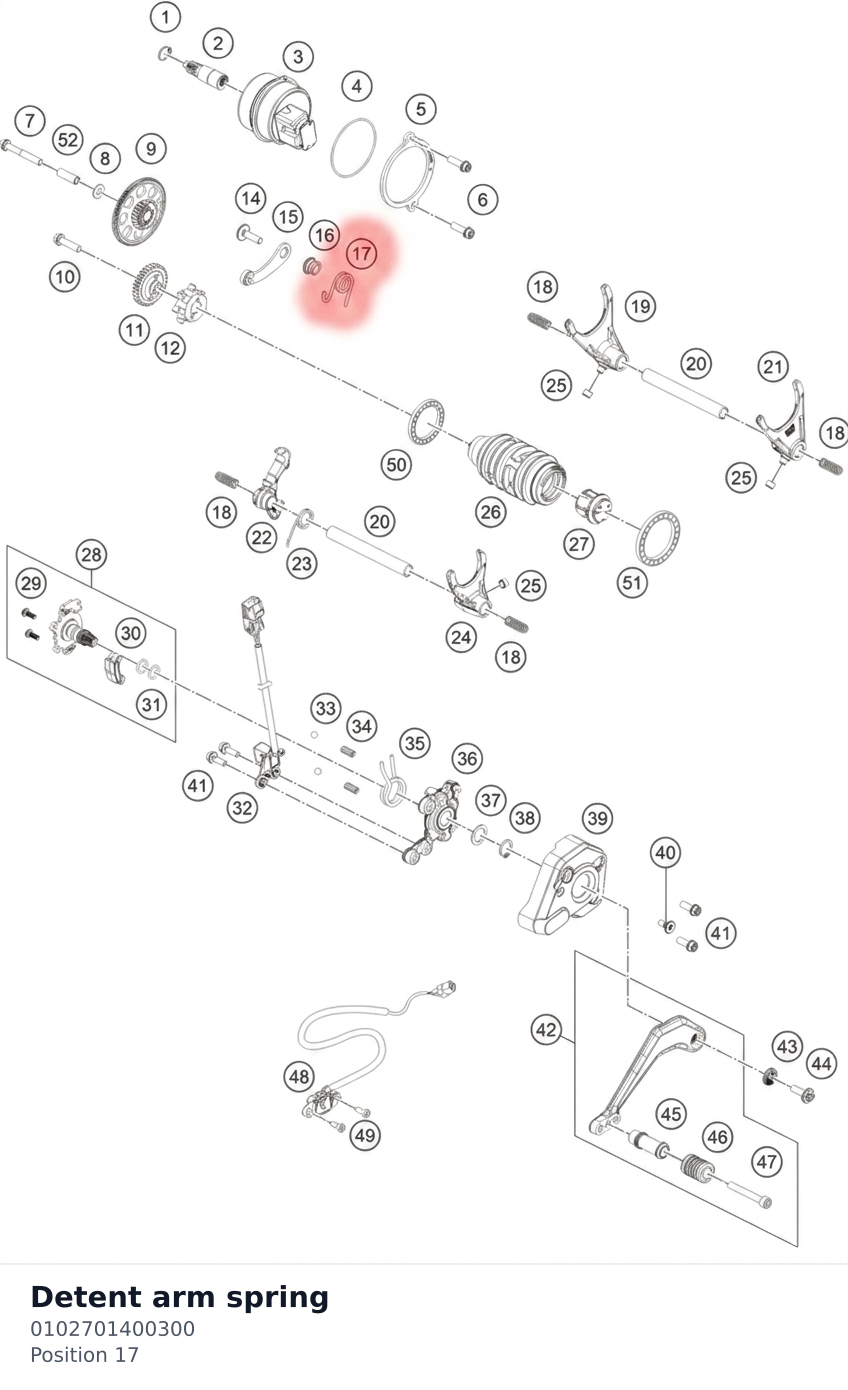 Diagram preview: Detent arm spring (0102701400300)