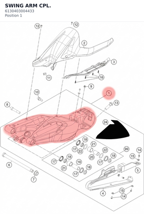 Diagram preview: SWING ARM CPL. (6130403004433)