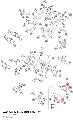 Diagram preview: Washer A 10.5 DIN 125 - st (N0001251100200)