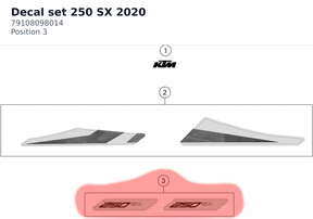 Diagram preview: Decal set 250 SX 2020 (79108098014)