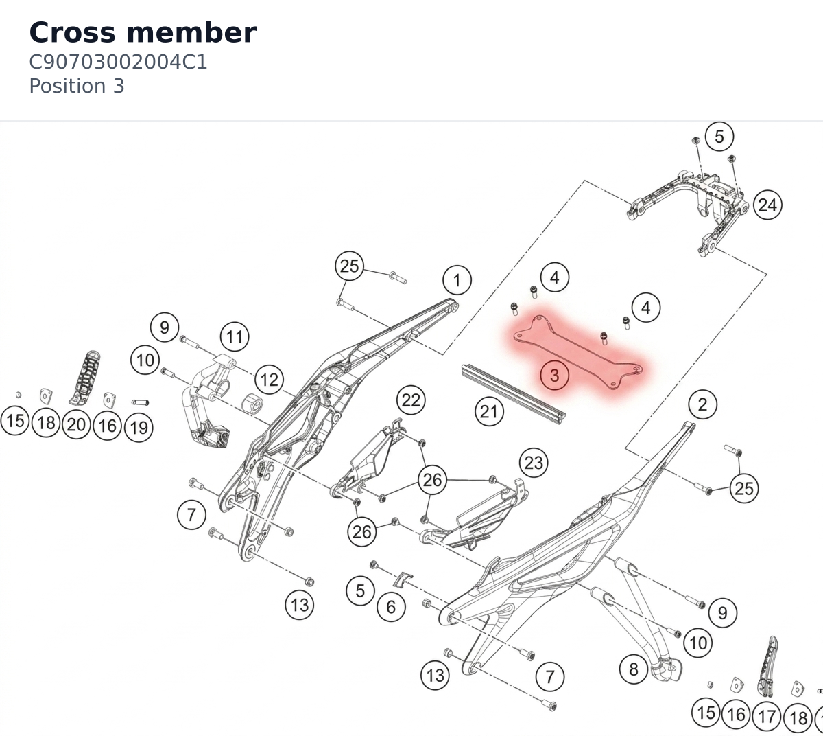 Diagram preview: Cross member (C90703002004C1)
