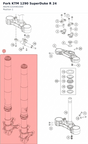 Diagram preview: Fork KTM 1290 SuperDuke R 24 (A624C122X401000)