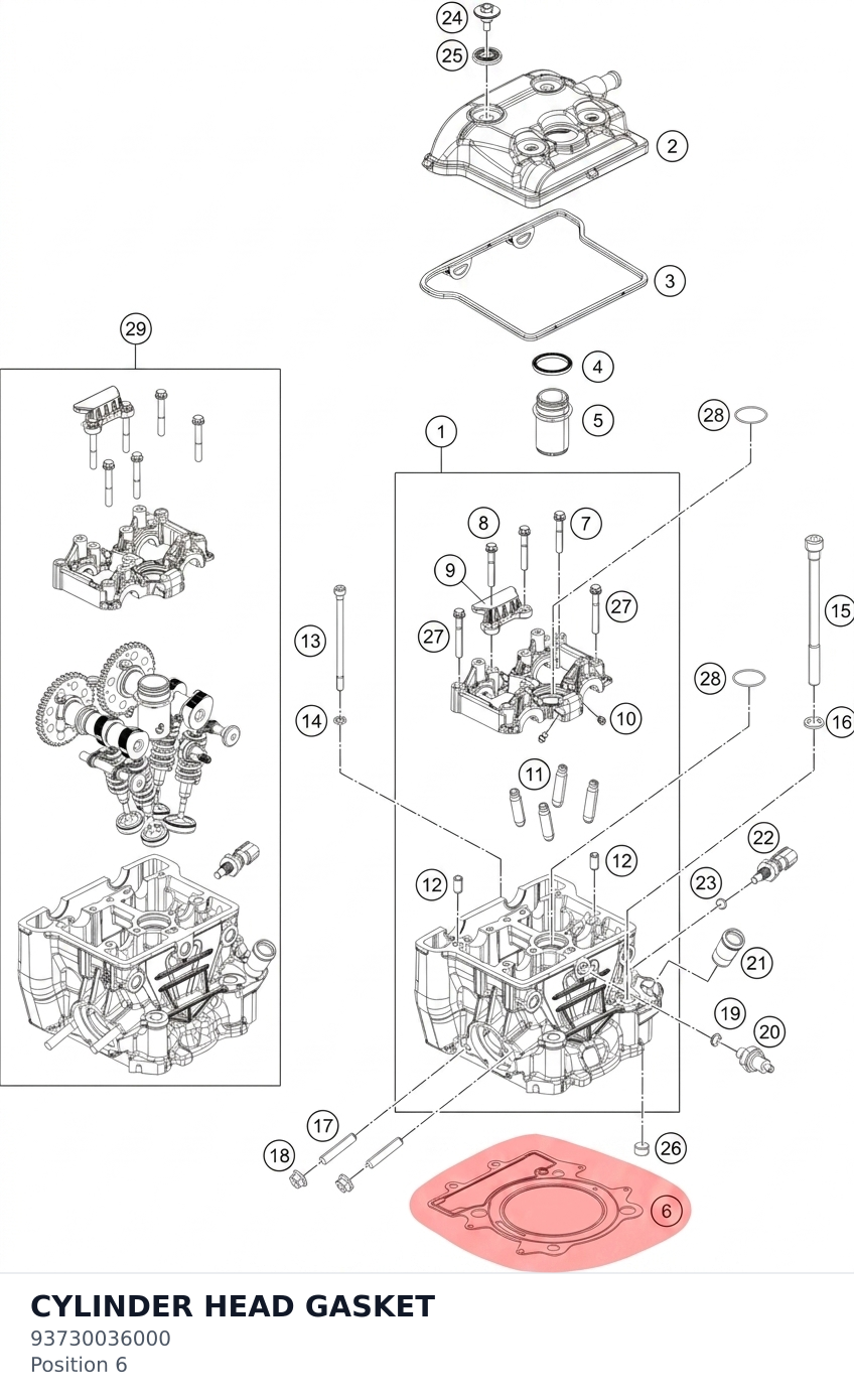 Diagram preview: CYLINDER HEAD GASKET (93730036000)