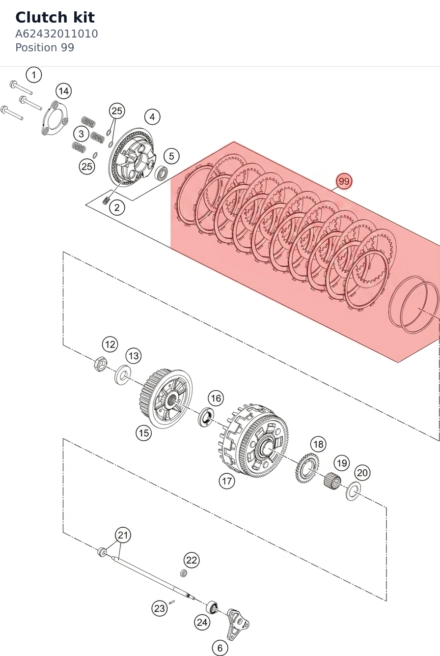 Diagram preview: Clutch kit (A62432011010)