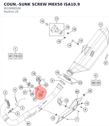 Diagram preview: COUN.-SUNK SCREW M8X50 ISA10.9 (0019080506)