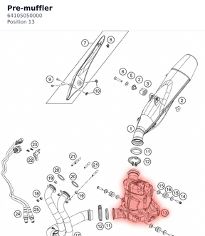 Diagram preview: Pre-muffler (64105050000)