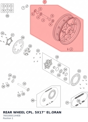 Diagram preview: REAR WHEEL CPL. 5X17'' EL.ORAN (76010001144EB)