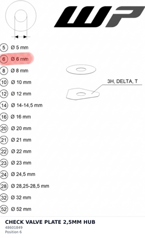 Diagram preview: CHECK VALVE PLATE 2,5MM HUB (48601849)