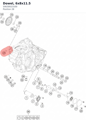 Diagram preview: Dowel, 6x8x11.5 (59030023100)