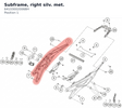 Diagram preview: Subframe, right silv. met. (64103002006BH)