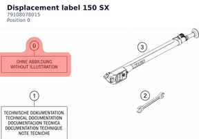 Diagram preview: Displacement label 150 SX (79108078015)