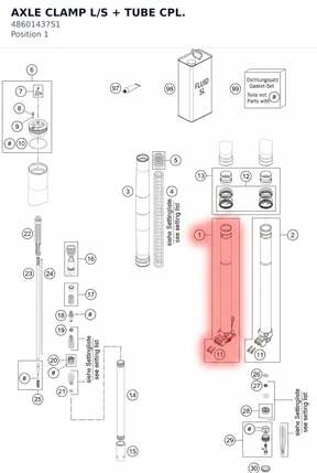 Diagram preview: AXLE CLAMP L/S + TUBE CPL. (48601437S1)