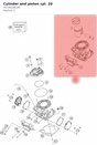 Diagram preview: Cylinder and piston cpl. 20 (55730038100)