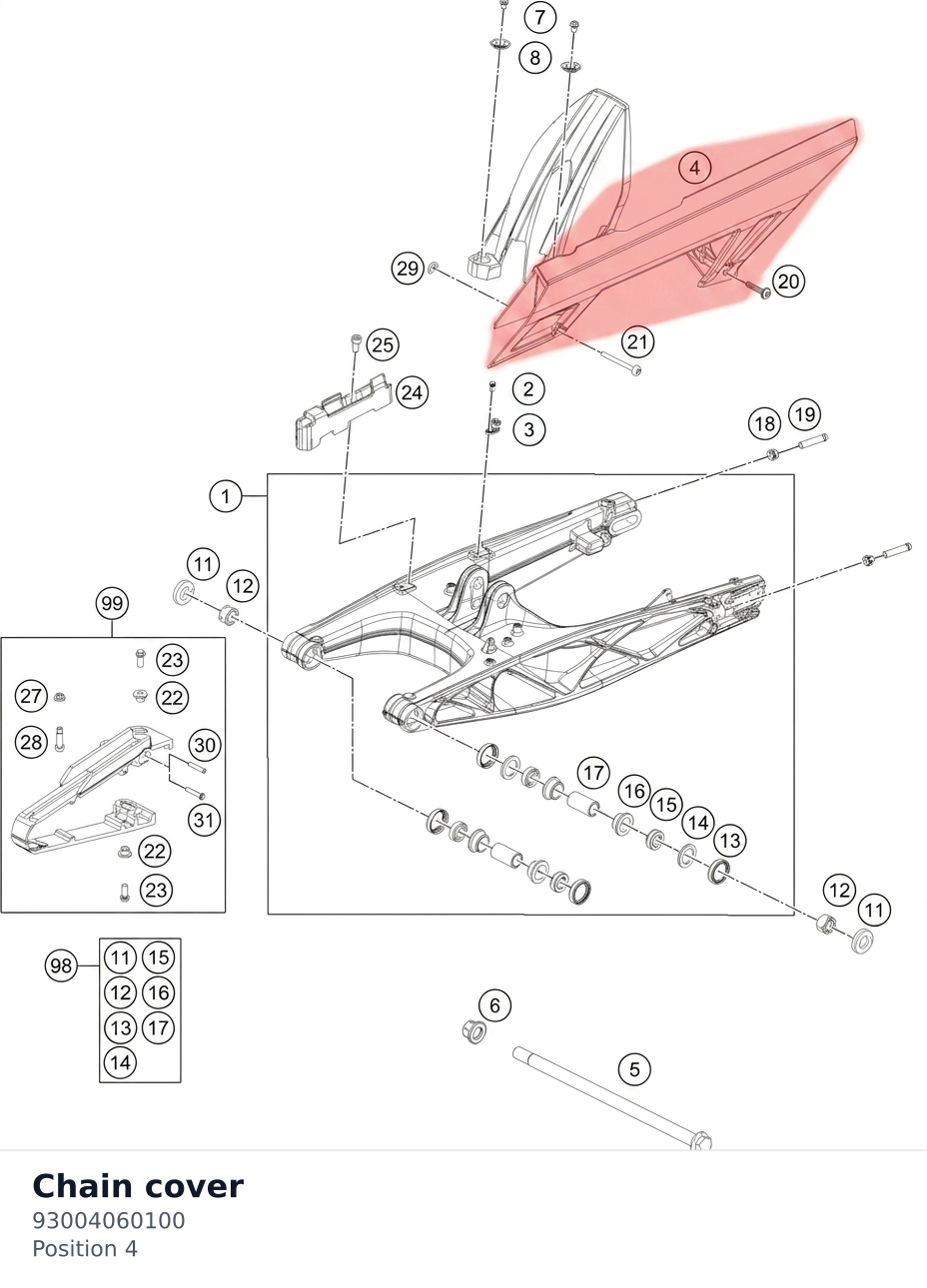 Diagram preview: Chain cover (93004060100)