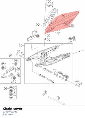 Diagram preview: Chain cover (93004060100)