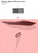 Diagram preview: Sticker, right air filter box cover (79708086300)