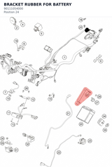 Diagram preview: BRACKET RUBBER FOR BATTERY (90111054000)