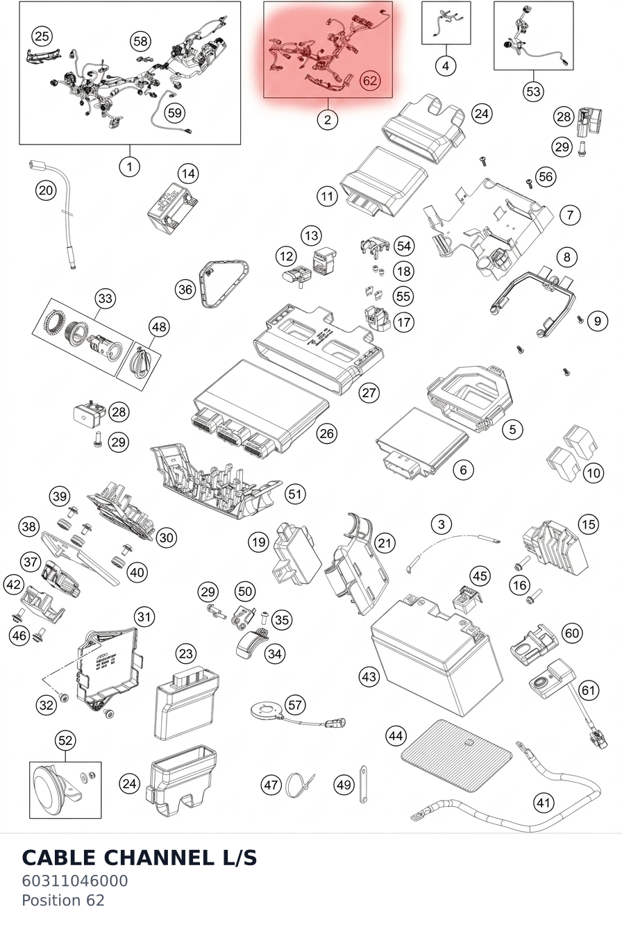 Diagram preview: CABLE CHANNEL L/S (60311046000)