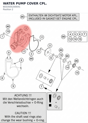 Diagram preview: WATER PUMP COVER CPL. (6033505200041)