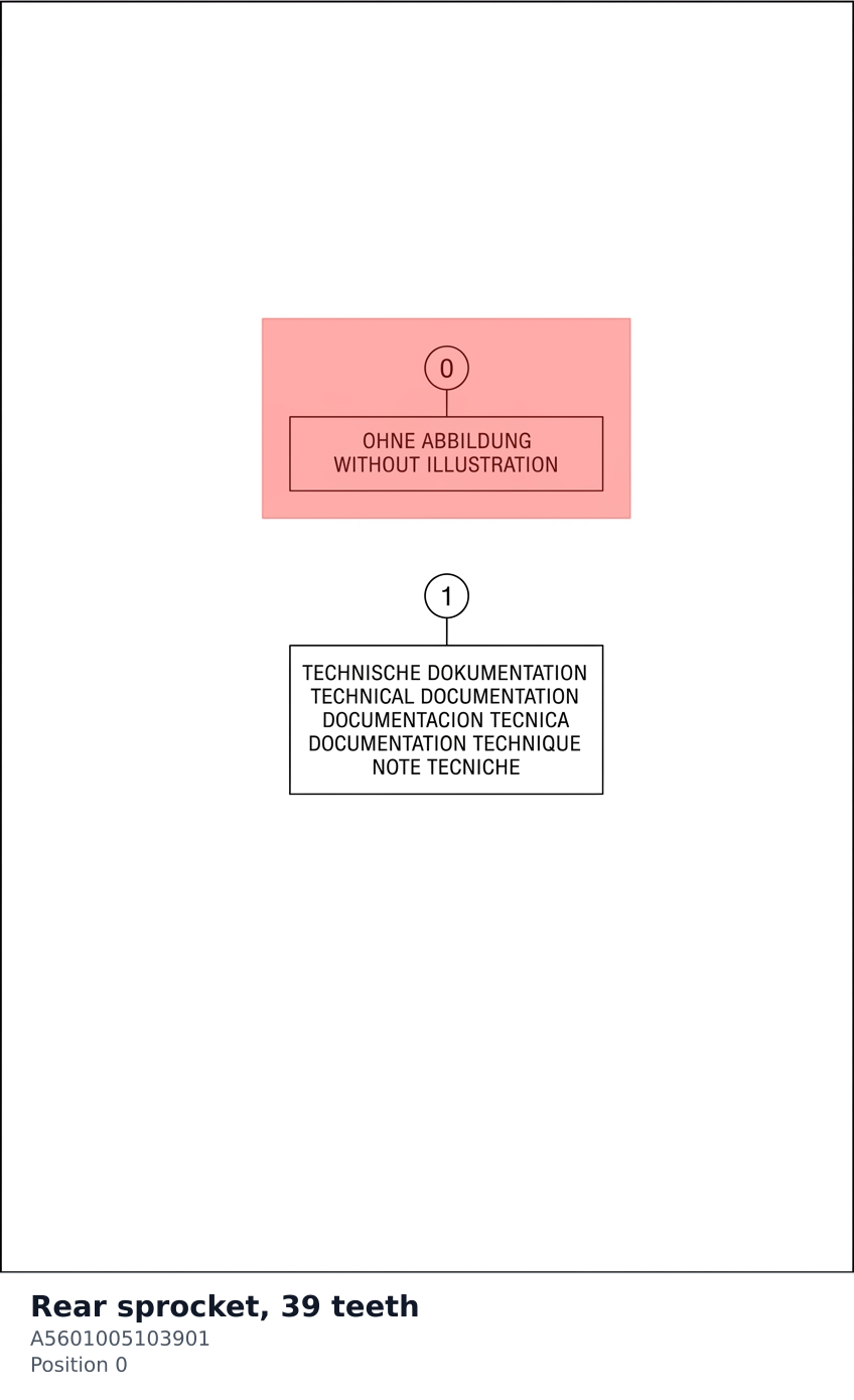 Diagram preview: Rear sprocket, 39 teeth (A5601005103901)