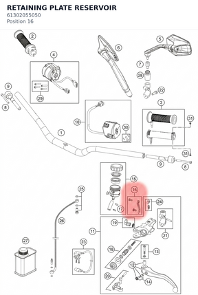 Diagram preview: RETAINING PLATE RESERVOIR (61302055050)