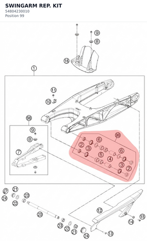 Diagram preview: SWINGARM REP. KIT (54804230010)