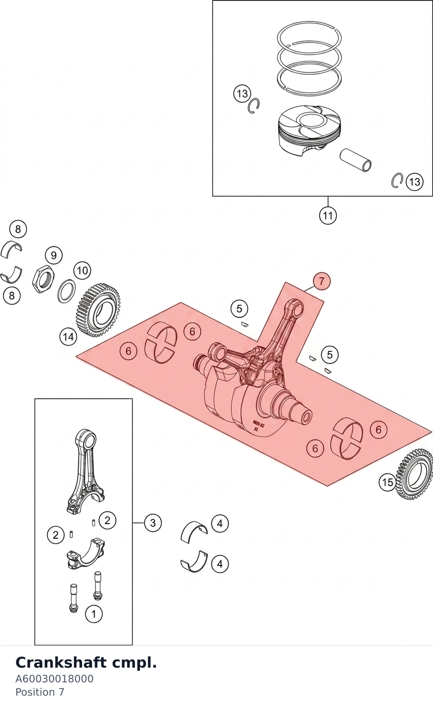 Diagram preview: Crankshaft cmpl. (A60030018000)