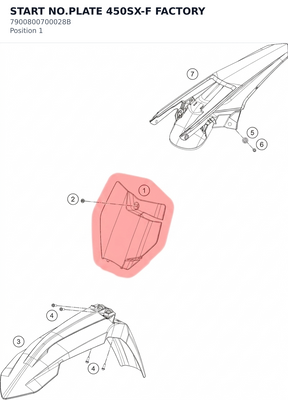 Diagram preview: START NO.PLATE 450SX-F FACTORY (7900800700028B)