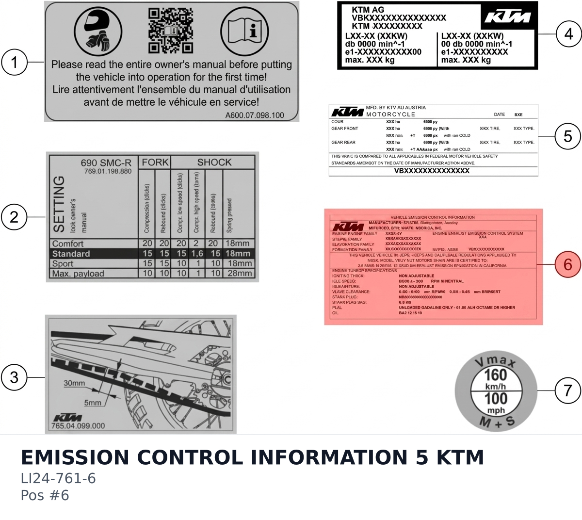 Diagram preview: EMISSION CONTROL INFORMATION 5 KTM (LI24-761-6)