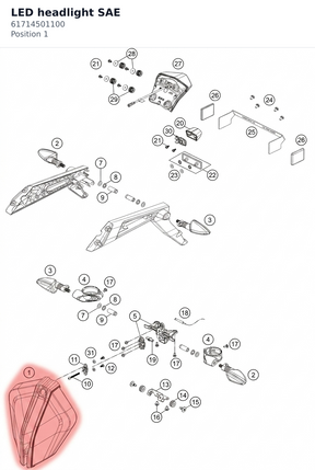 Diagram preview: LED headlight SAE (61714501100)
