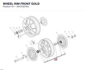 WHEEL RIM FRONT GOLD 50121301AG diagram position