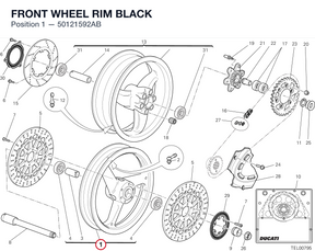 FRONT WHEEL RIM BLACK 50121592AB diagram position