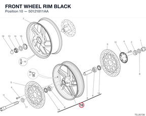 FRONT WHEEL RIM BLACK 50121811AA diagram position