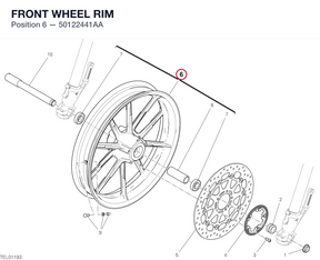 FRONT WHEEL RIM 50122441AA diagram position